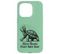 Carcasa para iPhone 15 Pro Slow Beats Fast Any Day Turtle Chill Filosofía