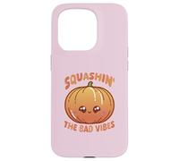Carcasa para iPhone 15 Pro Smashin' The Bad Vibes Pumpkin Kawaii Lindo Divertido