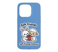 Carcasa para iPhone 15 Pro Soft Friends Forever, Linda Amistad Entre Conejo y Cordero