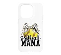 Carcasa para iPhone 15 Pro Softball Mama Bow Cute Vibes & Trendy Style for Moms
