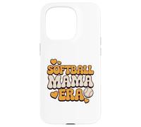 Carcasa para iPhone 15 Pro Softball Mama Era Retro Groovy Baseball Mom Vibes Love Cute