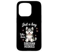 Carcasa para iPhone 15 Pro Solo un Chico Que ama a los Huskies siberianos