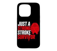 Carcasa para iPhone 15 Pro Solo un Fuerte sobreviviente de accidente cerebrovascular Ataque isquémico del Cerebro Rojo