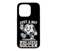 Carcasa para iPhone 15 Pro Solo un niño Que ama el balón de Dibujos Animados de fútbol