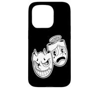 Carcasa para iPhone 15 Pro Sonríe Ahora Llorar Más Tarde Ángel Diablo Feliz Triste Vintage Cartoon