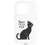 Carcasa para iPhone 15 Pro Sorry I’m Late I Saw a Cat Funny Pet Lover Humor Design Tees