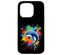 Carcasa para iPhone 15 Pro Splash Art Dolphin Design Hermosos Amantes de los Delfines