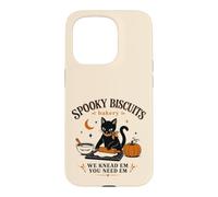 Carcasa para iPhone 15 Pro Spooky Biscuit Bakery Black Cat Hornear Humor Humor Estado de ánimo