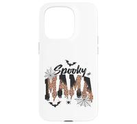 Carcasa para iPhone 15 Pro Spooky Mama Leopard Print Ghost Halloween Design