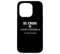 Carcasa para iPhone 15 Pro St Croix USVI Coordenadas Diseño de Viajes