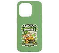 Carcasa para iPhone 15 Pro St Paddy's Shenanigan Lucky Monkeys Irish Monkey Monkey Punch