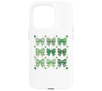 Carcasa para iPhone 15 Pro St Patrick’s Day Green Shamrock Bow Coquette St Patricks Day