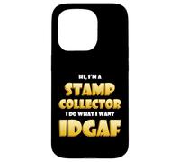 Carcasa para iPhone 15 Pro Stamp Collector Idgaf Rarest US/British Stamp Collections
