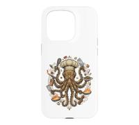 Carcasa para iPhone 15 Pro Steampunk Octopus Chef Cook Mechanical Cuisine