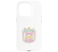 Carcasa para iPhone 15 Pro Strong Soul Soft Smile Floral Diseño Inspirador