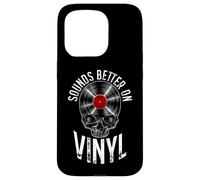 Carcasa para iPhone 15 Pro Suena Mejor en coleccionista de Discos de Vinilo Retro Vintage Calavera