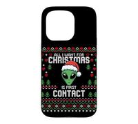 Carcasa para iPhone 15 Pro Suéter Feo de Navidad de First Contact Alien UFO