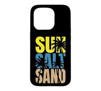 Carcasa para iPhone 15 Pro Sun Salt Sand - Viaje Familiar a la Playa Palmeras Playa de Vacaciones