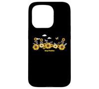 Carcasa para iPhone 15 Pro Sunflower Keep Positive Butterflies Quotes Butterfly
