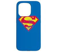 Carcasa para iPhone 15 Pro Superman Classic Yello & Red Logo Distressed