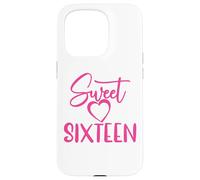 Carcasa para iPhone 15 Pro Sweet Sixteen para niñas, Color Rosa, 16 años, 16 cumpleaños