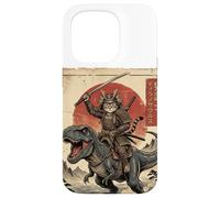 Carcasa para iPhone 15 Pro T-Rex Dinosaurio Gato Japonés Puesta de Sol Dino Japón