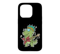 Carcasa para iPhone 15 Pro T-Rex Tocando Rock Guitar