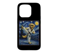 Carcasa para iPhone 15 Pro Taekwondo Golden Retriever Art Coreano Tae Kwon Do Dog