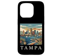 Carcasa para iPhone 15 Pro Tampa Florida Retro Vintage Skyline Bay Waterfront Atardecer
