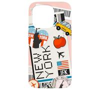 Carcasa para iPhone 15 Pro Tarjeta de embarque de Viaje de Nueva York NYC JFK Adventure