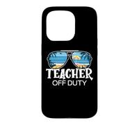 Carcasa para iPhone 15 Pro Teacher Off Duty Gafas de Sol Palm Tree Beach Sunset