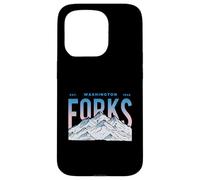 Carcasa para iPhone 15 Pro Tenedores Washington Mountain Senderismo Vintage Viajes al Aire Libre