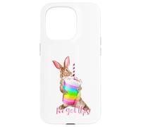 Carcasa para iPhone 15 Pro Tengo Esta Linda Bebida de batido con Forma de arcoíris con Forma de Conejito Que es motivadora