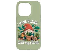 Carcasa para iPhone 15 Pro Tengo Planes con mis Plantas Divertido Jardinero Gnomo Diciendo