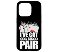 Carcasa para iPhone 15 Pro Tengo un Gran par de Jugadores de Cartas de póquer Casino Jugador Divertido