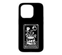 Carcasa para iPhone 15 Pro The Cultivator Macabro Tarot Card Skull Planter Botánica