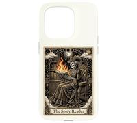 Carcasa para iPhone 15 Pro The Spicy Reader Tarot Card Skeleton Romantasy Amante de los Libros
