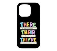 Carcasa para iPhone 15 Pro There Their They're Funny Grammar English Teacher Humor
