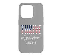 Carcasa para iPhone 15 Pro Thrive Not Just Survive John 10:10 Bible Passage Bandera de Estados Unidos