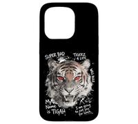 Carcasa para iPhone 15 Pro Tigre Ojos Rojos Mirada Furiosa Estilo Callejero Vibraciones