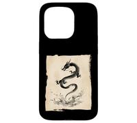 Carcasa para iPhone 15 Pro Tinta Dragón Zen Flow Japonés Sumi Art