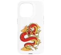 Carcasa para iPhone 15 Pro Traditional Zodiac Lucky Red Oriental Chinese Dragon