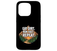 Carcasa para iPhone 15 Pro Trail Running Mountain Runner Eat Dirt Run Fast Repeat