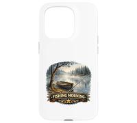 Carcasa para iPhone 15 Pro Tranquilo Lakeside Angler Amanecer Escape Wilderness