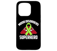 Carcasa para iPhone 15 Pro Trastornos del Estado de ánimo Superhero Warrior Fighter Cinta Verde Lima