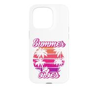 Carcasa para iPhone 15 Pro Tropical Vibes Beach Sunset Palms Retro Summer Energy
