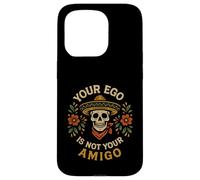 Carcasa para iPhone 15 Pro Tu Ego no es tu Amigo Sombrero Calavera Arte Popular