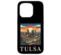 Carcasa para iPhone 15 Pro Tulsa Oklahoma Retro Vintage Horizonte Río Art Deco Monumento