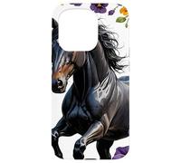 Carcasa para iPhone 15 Pro Un Caballo de Nueva Jersey rodeado de Flores violetas comunes 2