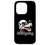 Carcasa para iPhone 15 Pro Un Lobo de Dibujos Animados Nombre Wolfgang con Mozart Peluca del Siglo XVIII